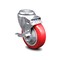 Service Caster 4 Inch Red Polyurethane Wheel Swivel Bolt Hole Caster with Brake SCC SCC-BH20S414-PPUB-RED-TLB - alternate 1